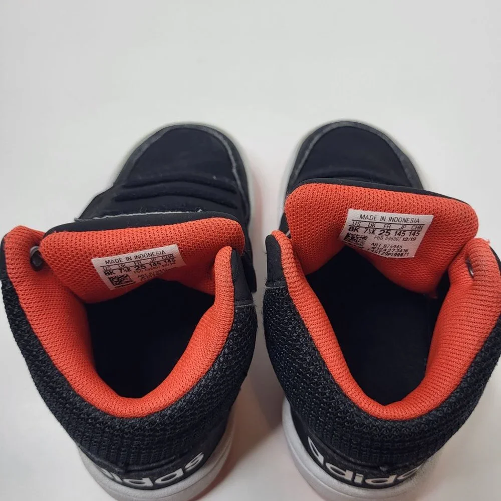 ADIDAS KIDS BLACK/WHITE HOOK & LOOP PBB 698007 SNEAKERS TODDLER SIZE 8K‎